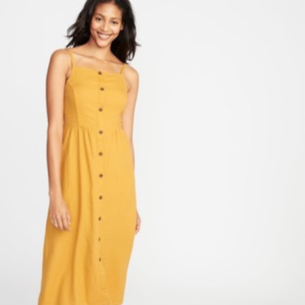 Old Navy mustard yellow jumper dress